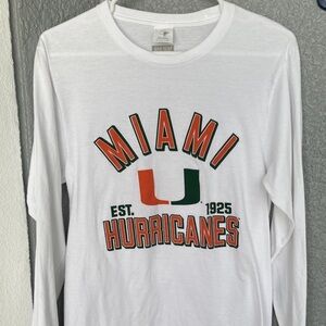 NCAA long sleeve Miami hurricanes shirt Size SM